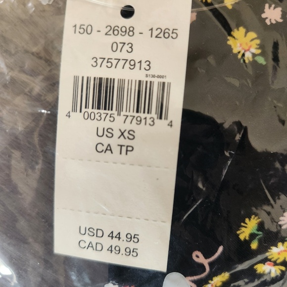 Aerie Black Floral Bralette Bra XS New With Tags - Picture 6 of 6